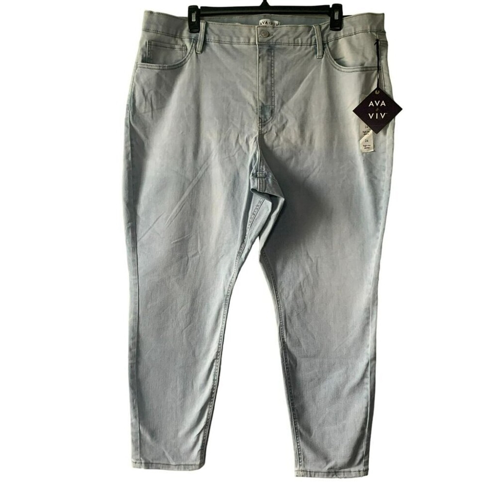 Ava & Viv Womens High-Rise Skinny Jeans Size 24 Light Wash Stretch Denim